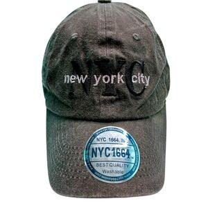 NYC 1664 New York City Baseball Cap Dad Hat Gray Adjustable Strap